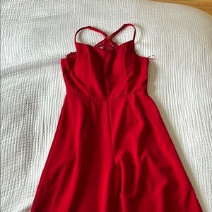 Elegant Red Women's Formal Jumpsuit